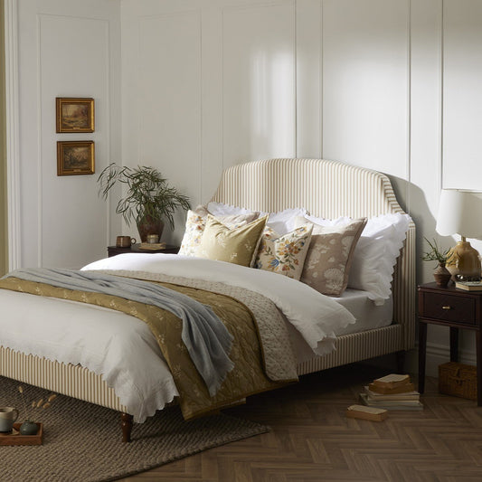 Chloe Reversible Quilted Floral & Foulard Print Bedspread - Olive - DUSK