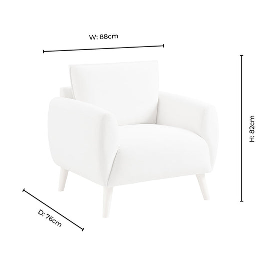 Clapham Armchair - Chenille Ivory - DUSK