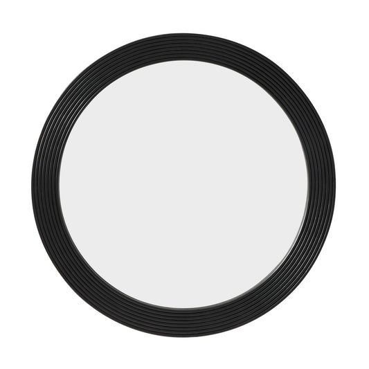 Cyrus Circle Wood Mirror - Black - DUSK