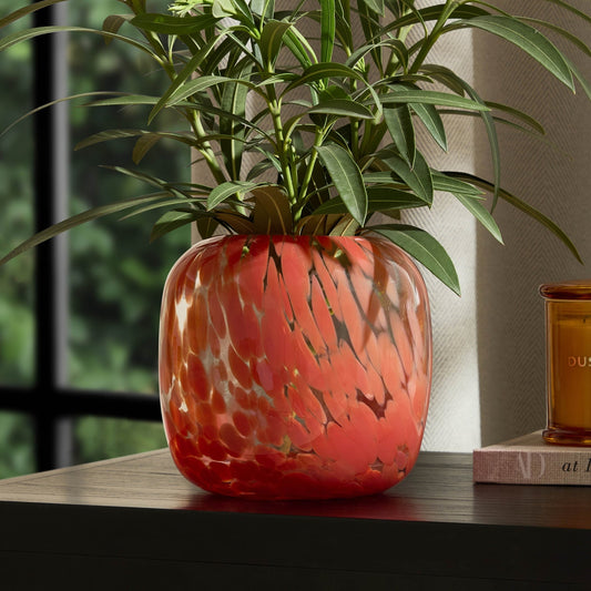 Dahlia Confetti Bowl Vase - Burnt Orange - DUSK