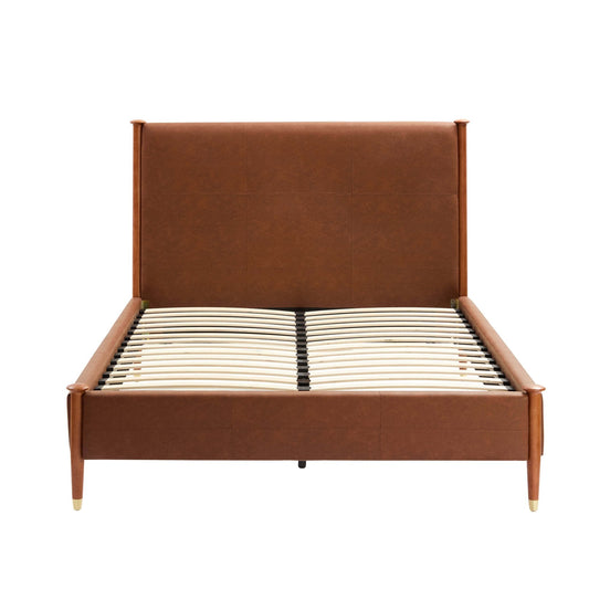 Dallas Bed Frame - Faux Leather Tan - DUSK