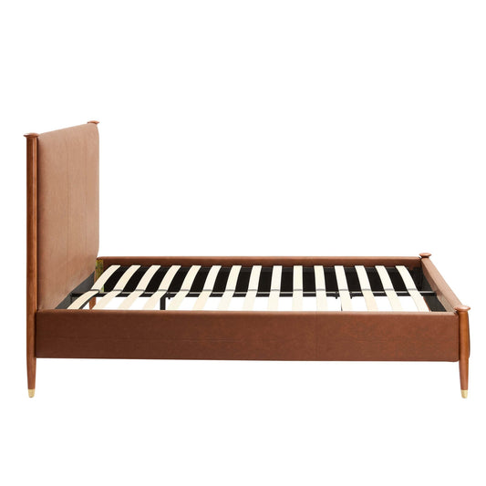 Dallas Bed Frame - Faux Leather Tan - DUSK