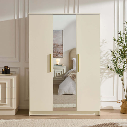 Darcey 3 Door Wardrobe - Cream - DUSK