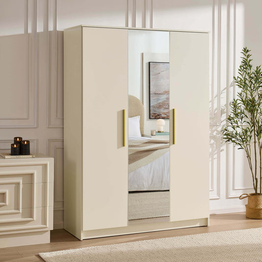 Darcey 3 Door Wardrobe - Cream - DUSK