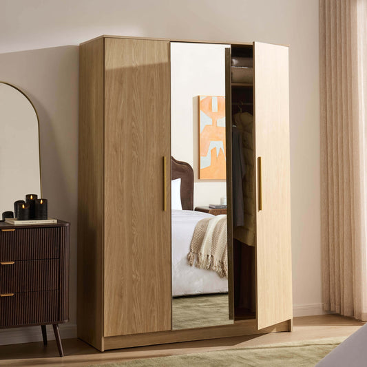 Darcey 3 Door Wardrobe - Light Wood - DUSK
