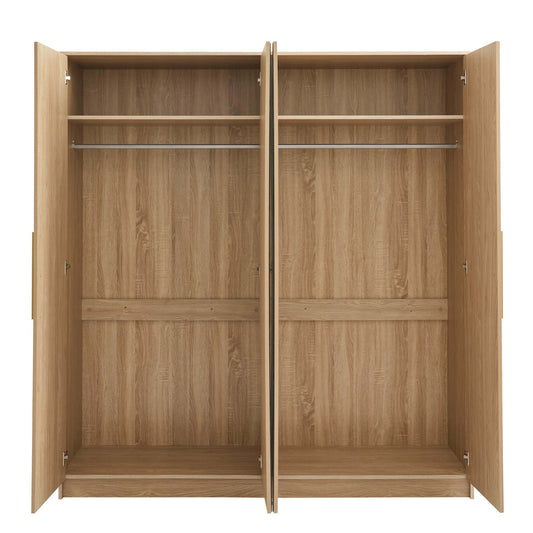 Darcey 4 Door Wardrobe - Light Wood - DUSK