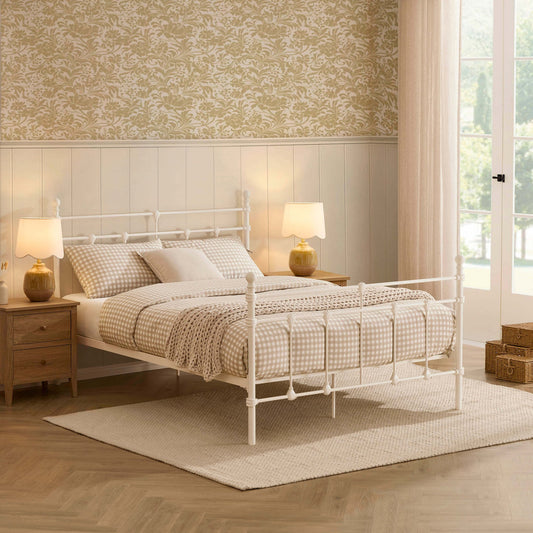 Dorset Metal Bed Frame - White - DUSK