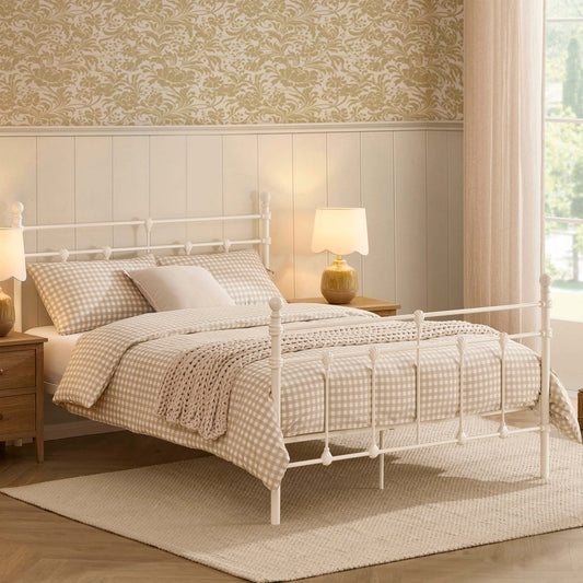 Dorset Metal Bed Frame - White - DUSK