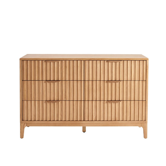 Elena 6 Drawer Chest - Light Wood - DUSK