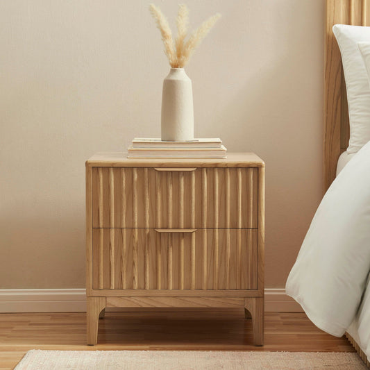 Elena Bedside Table - Light Wood - DUSK