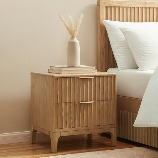 Elena Bedside Table - Light Wood - DUSK