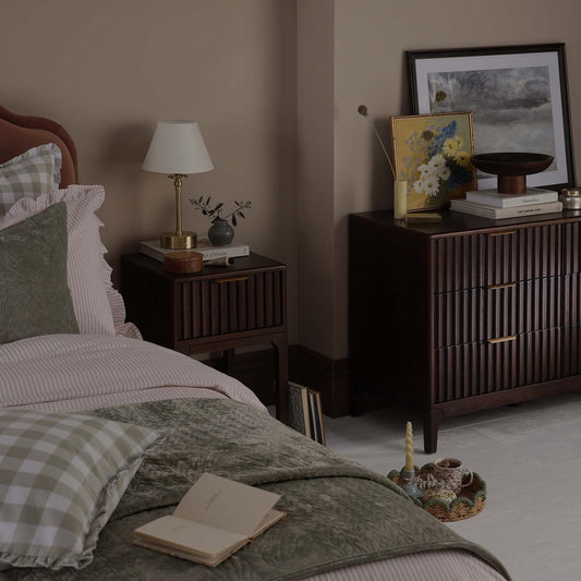 Elena Wood Veneer 1 Drawer Nightstand - Walnut - DUSK