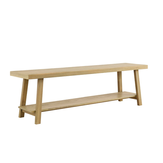 Eliza Wooden Shelf Bench - Light Wood - DUSK