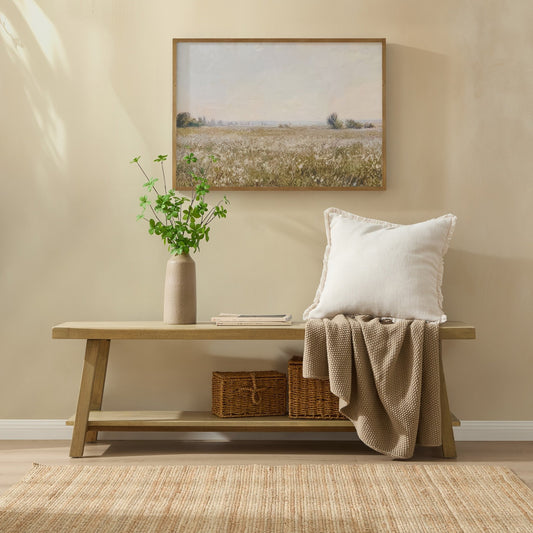 Eliza Wooden Shelf Bench - Light Wood - DUSK