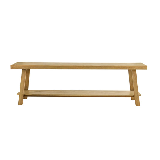 Eliza Wooden Shelf Bench - Light Wood - DUSK