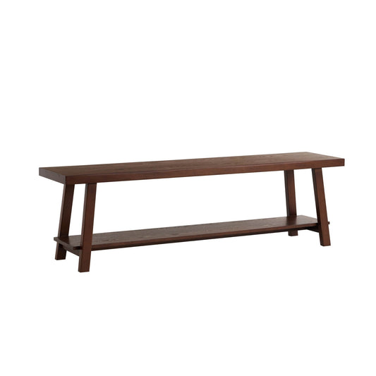 Eliza Wooden Shelf Bench - Walnut - DUSK