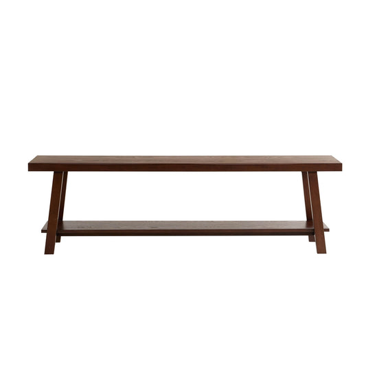 Eliza Wooden Shelf Bench - Walnut - DUSK