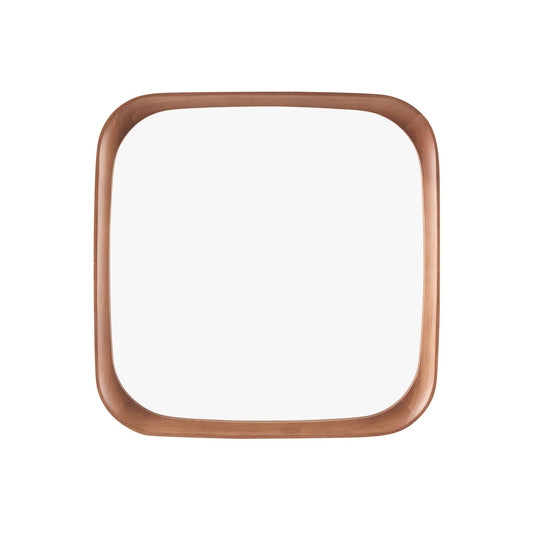 Ernie Retro Square Wood Mirror - Mid Wood - DUSK