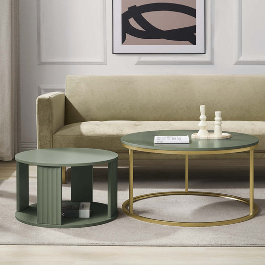 Evie Round Nesting Coffee Table - Vetiver - DUSK