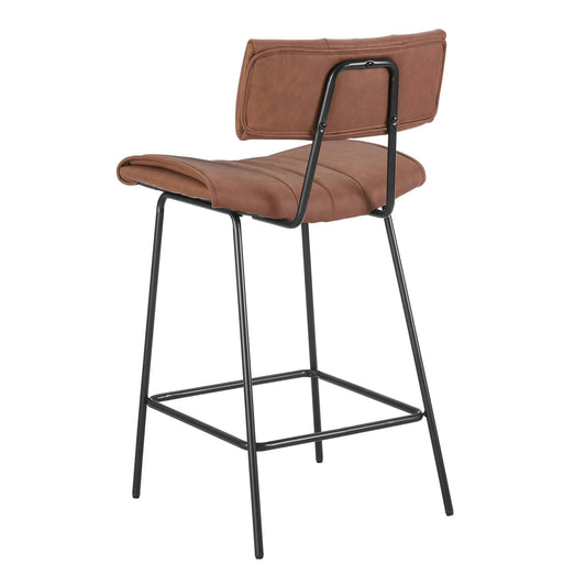 Fearne Set of 2 Barstools - Faux Leather - DUSK