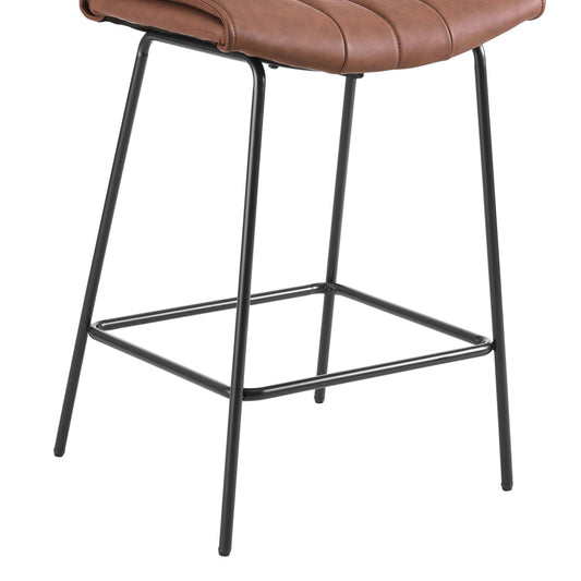 Fearne Set of 2 Barstools - Faux Leather - DUSK