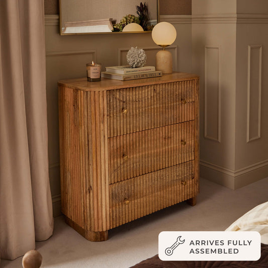 Finley Mango Wood 3 Drawer Chest - Natural - DUSK