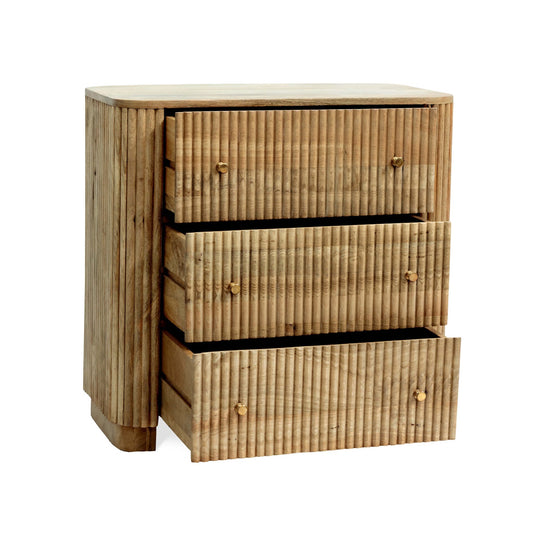 Finley Mango Wood 3 Drawer Chest - Natural - DUSK