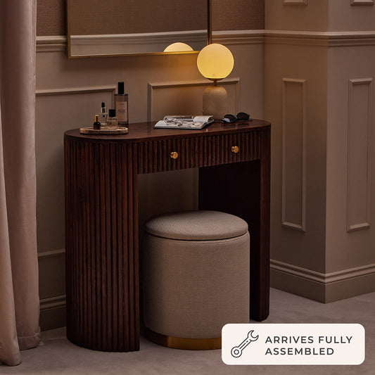 Finley Mango Wood Dressing Table Console - Walnut - DUSK