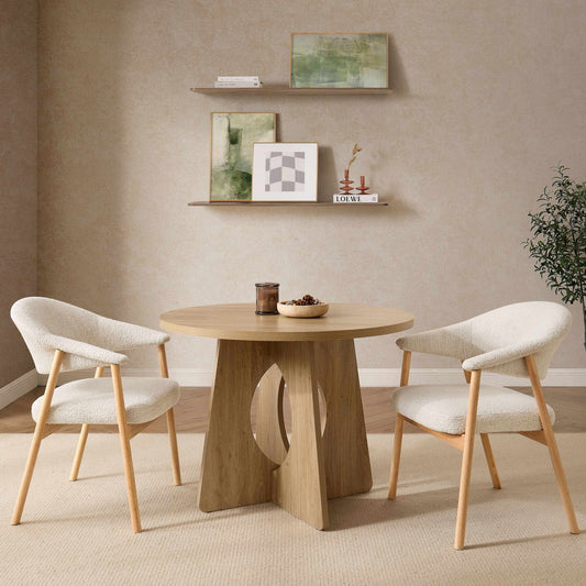 Frankie Dining Chair - Boucle/Light Wood - DUSK