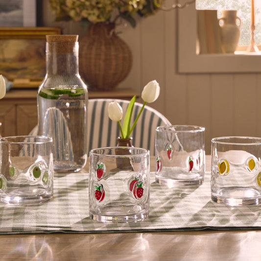 Fruity Glass Tumblers - Set of 4 - Clear - DUSK