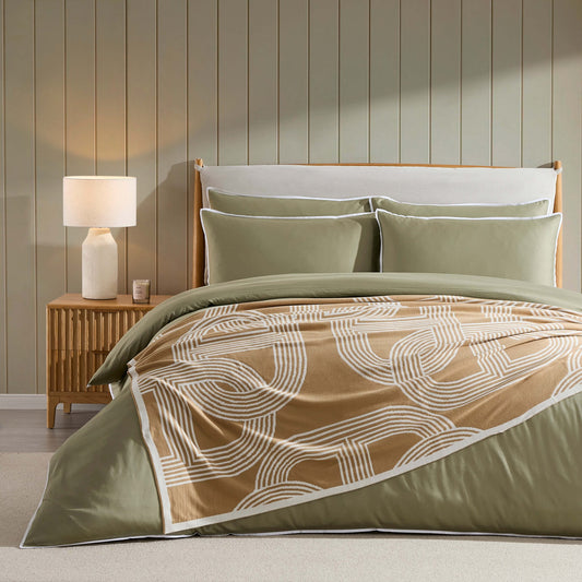 Geo Contast Knit Throw - Taupe - DUSK