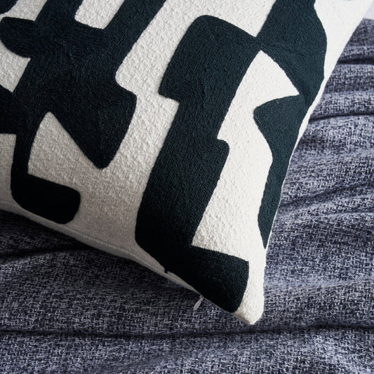 Geometric Jacquard Cushion Cover - Midnight - DUSK