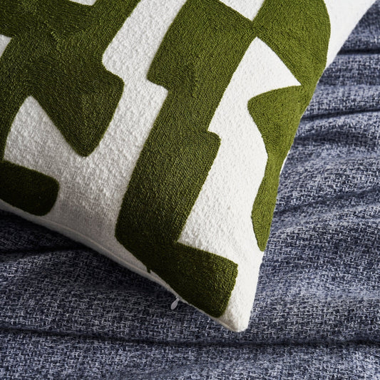 Geometric Jacquard Sofa Cushion Cover - Dark Green - DUSK