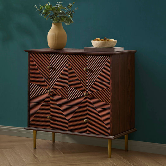 Georgie 3 Drawer Chest - Mahogany - DUSK