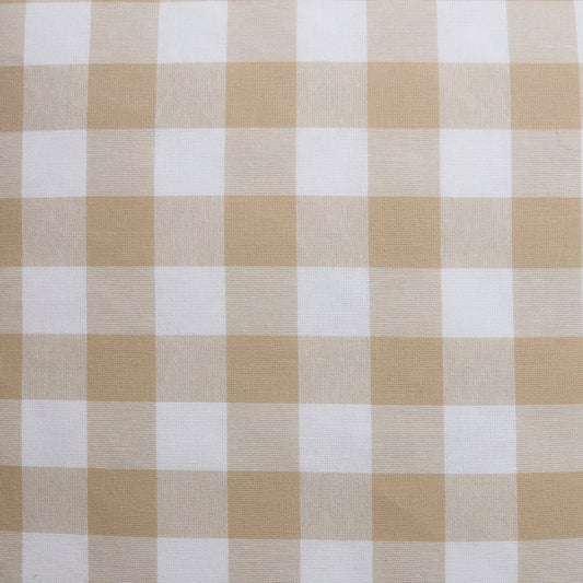 Gingham Square Frill Edge Cushion Cover - Natural - DUSK