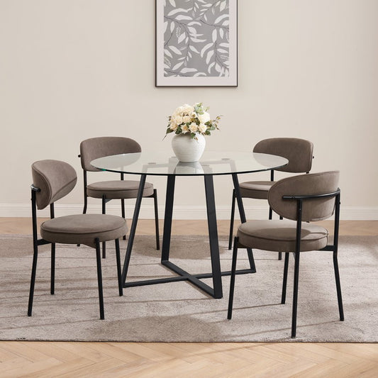 Glass 4-6 Seater Round Dining Table - DUSK 894
