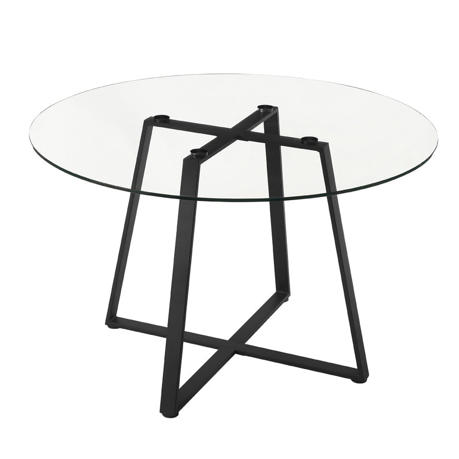 Glass 4-6 Seater Round Dining Table - DUSK