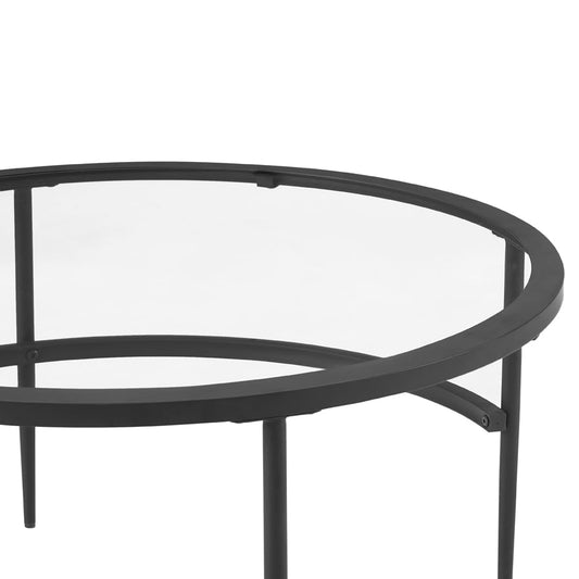 Glass Round Nesting Coffee Tables - DUSK