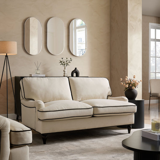Hampshire 2 Seater Sofa - Cream/Black - DUSK