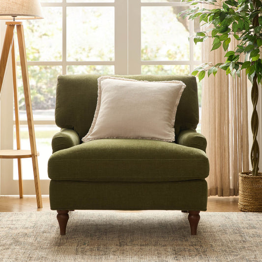 Hampshire Armchair - Chenille Olive - DUSK