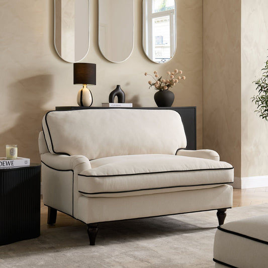 Hampshire Loveseat - Cream/Black - DUSK