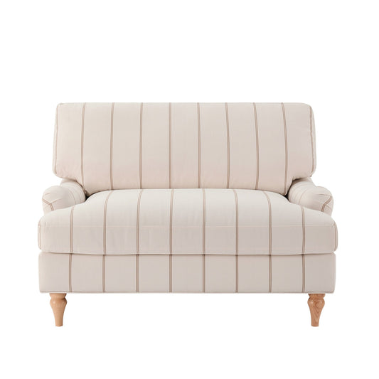 Hampshire Loveseat - Thin Natural Stripe - DUSK