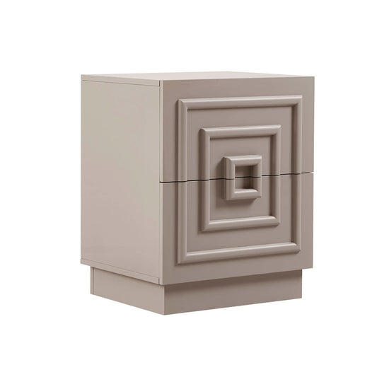 Harlow 2 Drawer Bedside Table - Taupe - DUSK