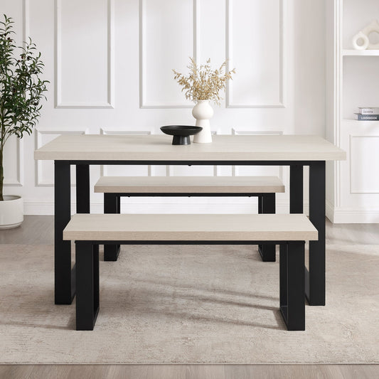 Harper 4 - 6 Seater Dining Table - Wood/Black - DUSK