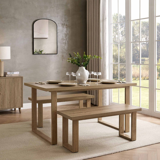 Harper Dining Bench - Light Wood - DUSK