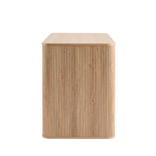 Hattie Large Dressing Table with Drawers - Light Wood - DUSK