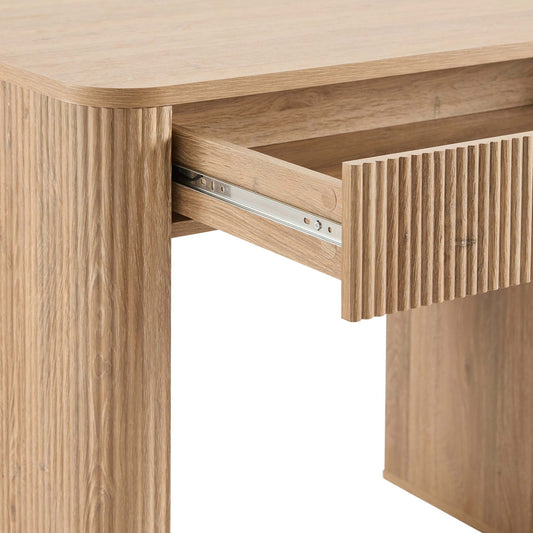 Hattie Large Dressing Table with Drawers - Light Wood - DUSK