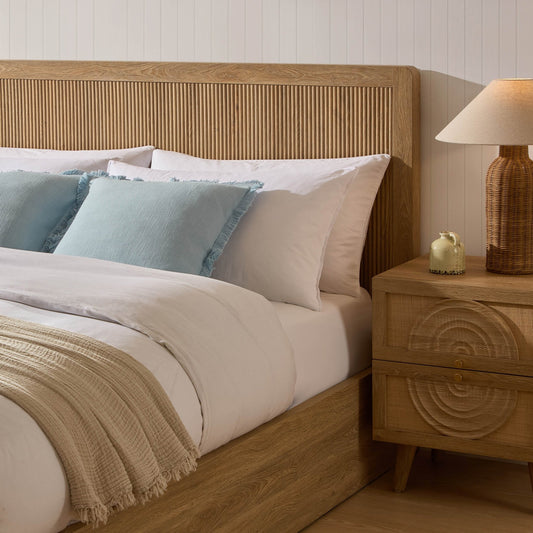 Hattie Ottoman Storage Bed - Light Wood - DUSK