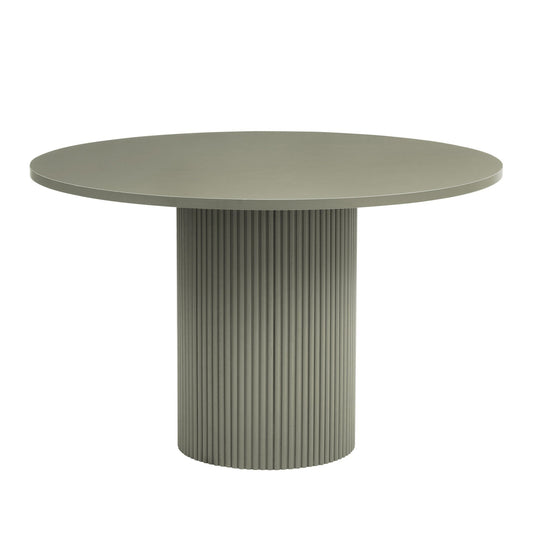 Hattie Panel Round 4 - 6 Seater Dining Table - Vetiver - DUSK