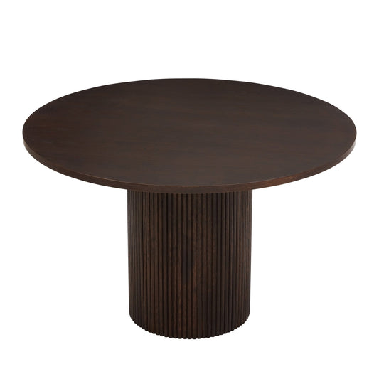 Hattie Panel Round 4 - 6 Seater Dining Table - Walnut - DUSK